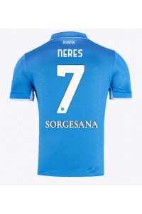 SSC Napoli David Neres #7 Fotballdrakt Hjemme Klær 2024-25 Korte ermer